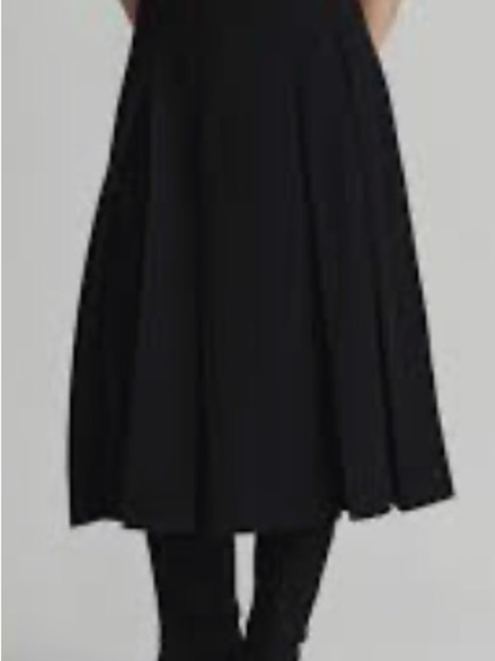 Classic Black Midi Skirt - Women's Pleated Flared Skirt
